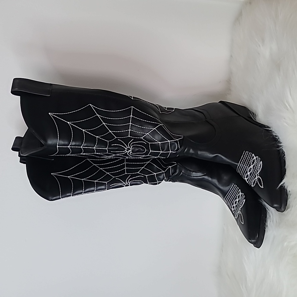 Spider Web Cowboy Boots